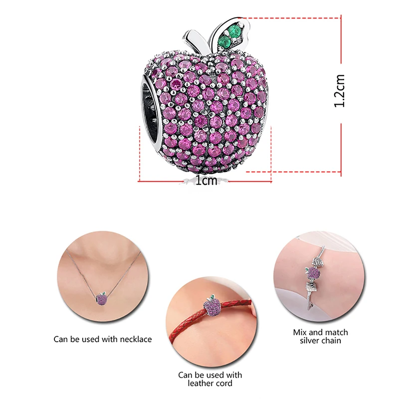 Модный 925 стерлингового серебра милый геометрический сердце розовый CZ очарование хрусталя подходят оригинальные ювелирные украшения Пандора подарок-аксессуар