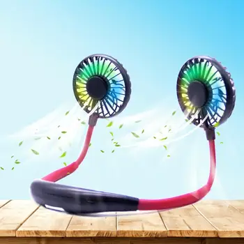 

Mini Fan USB Led Luminous Fan Neck Fan Adjustable Cooling Fan For Outdoor Travel Aromatherapy Lamp Colorful Gradient Lamp