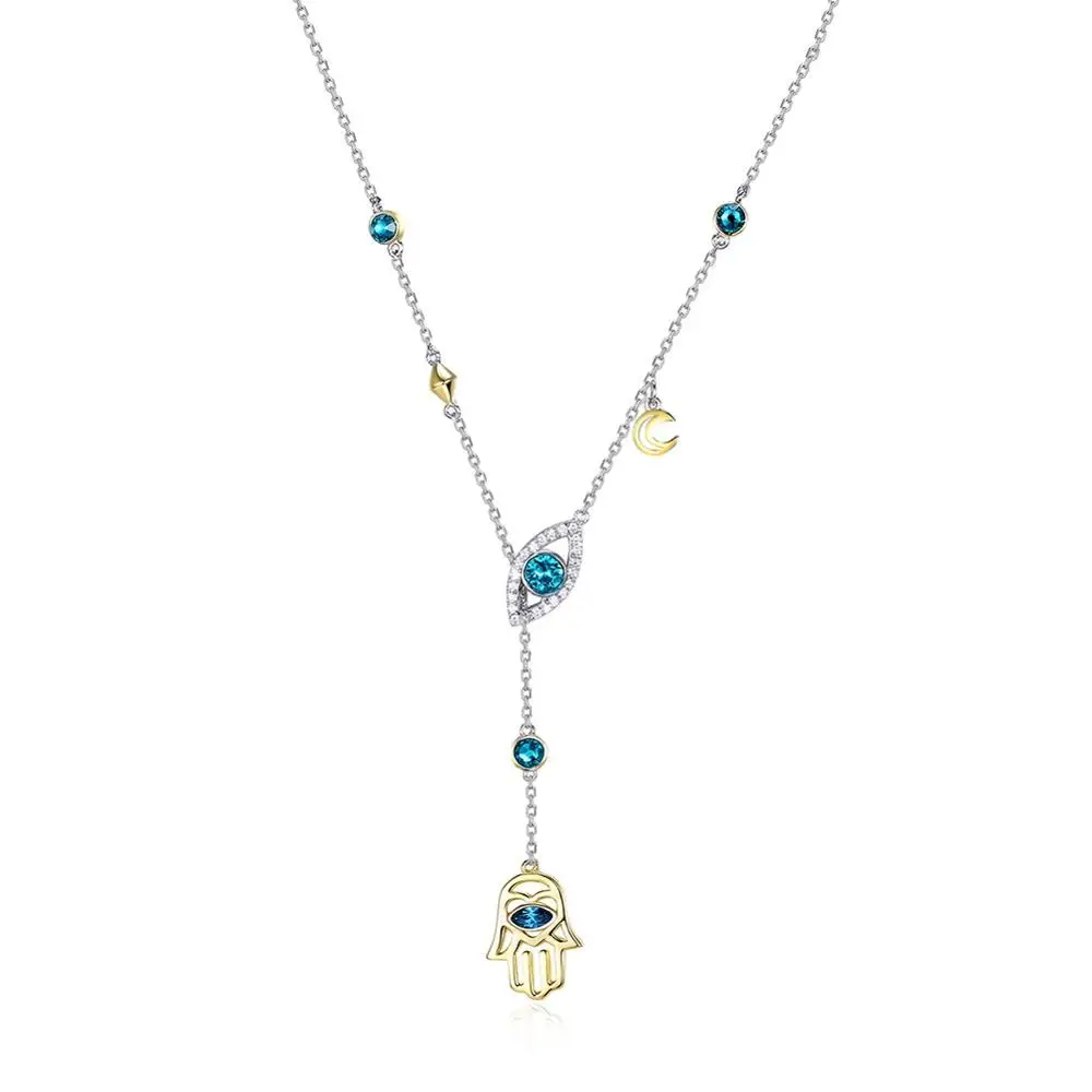 Хит продаж популярное ожерелье с кристаллами Сваровски кулон Удачная рука из серебра 925 пробы сглаза