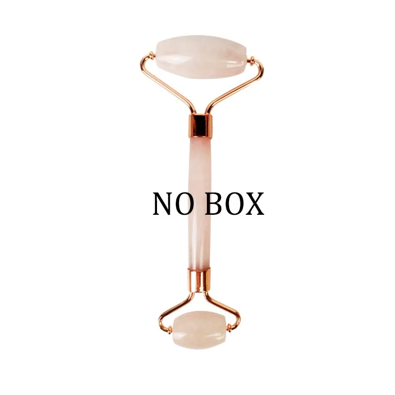 rose roller no box Нефрит для массажа лица роллер розовый КВАРЦЕВЫЙ и из натурального камня кристалл стройнее подтяжка морщин двойной подбородок для удаления красоты уход для похудения инструменты - Цвет: rose roller no box