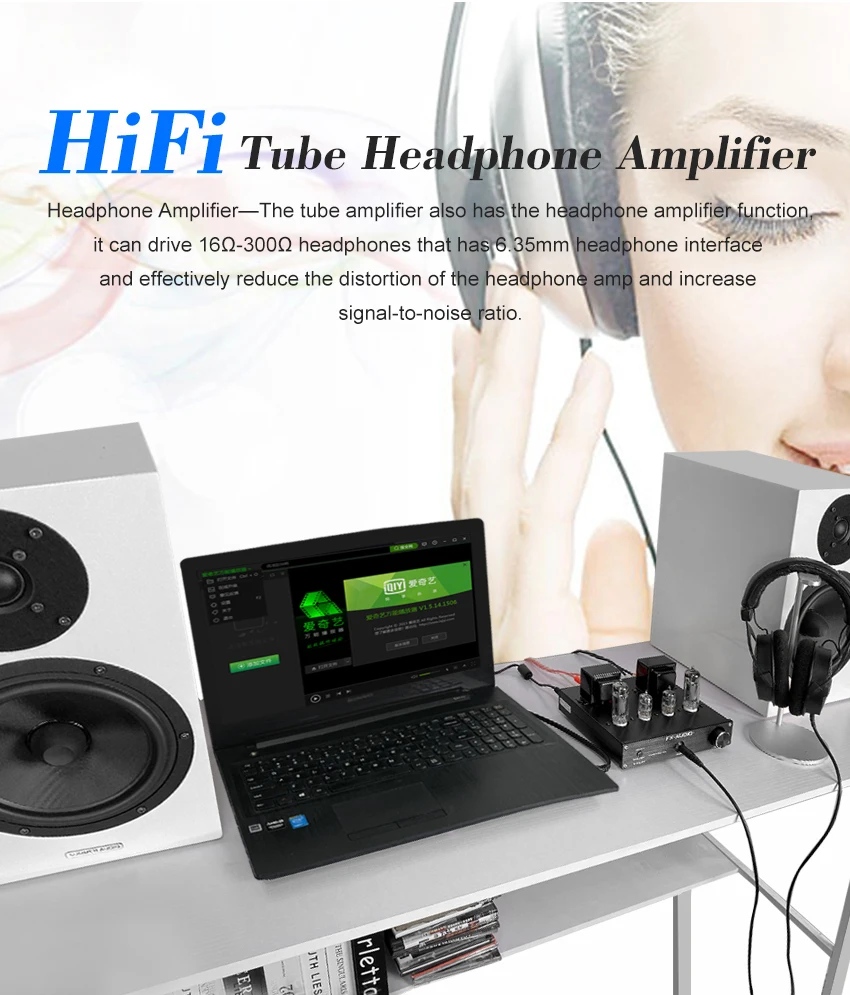 Fxaudio Tubep1 Mm Phono Amplifier For Turntable Tube 6j1+6p1 Single