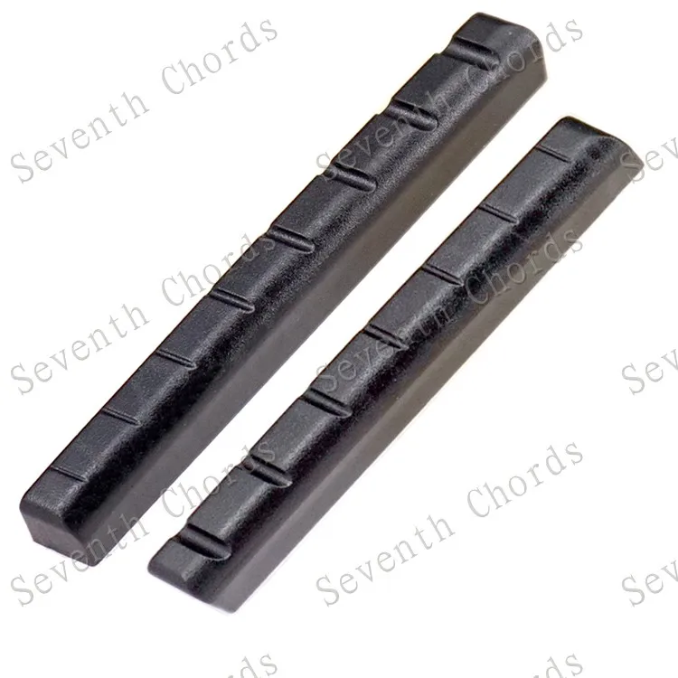 

2 Pcs Black Plastic 7 String Slotted Nuts for 7 String Electric Guitar