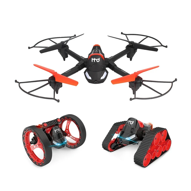 

H3 Fpv Wifi Camera 3 In 1 Rc Tank Bounce Car With Quadcopter Drones For Kids Toys