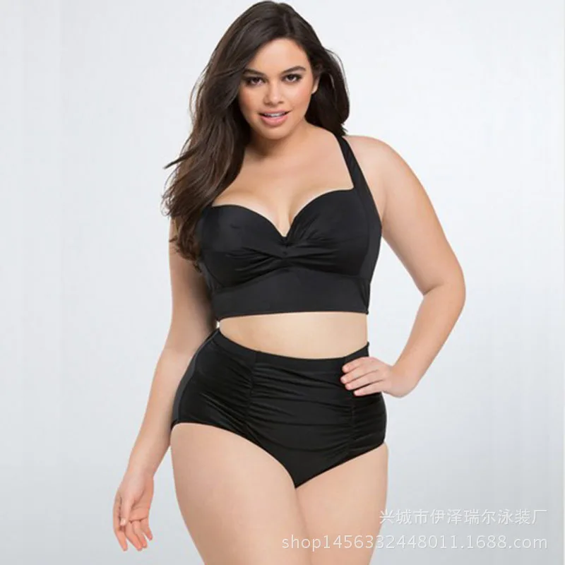 

Large Size Bikini High Waist Split Swimsuit Swimwear Female Bandage Bikini Set Biquini Bathing Suit Women