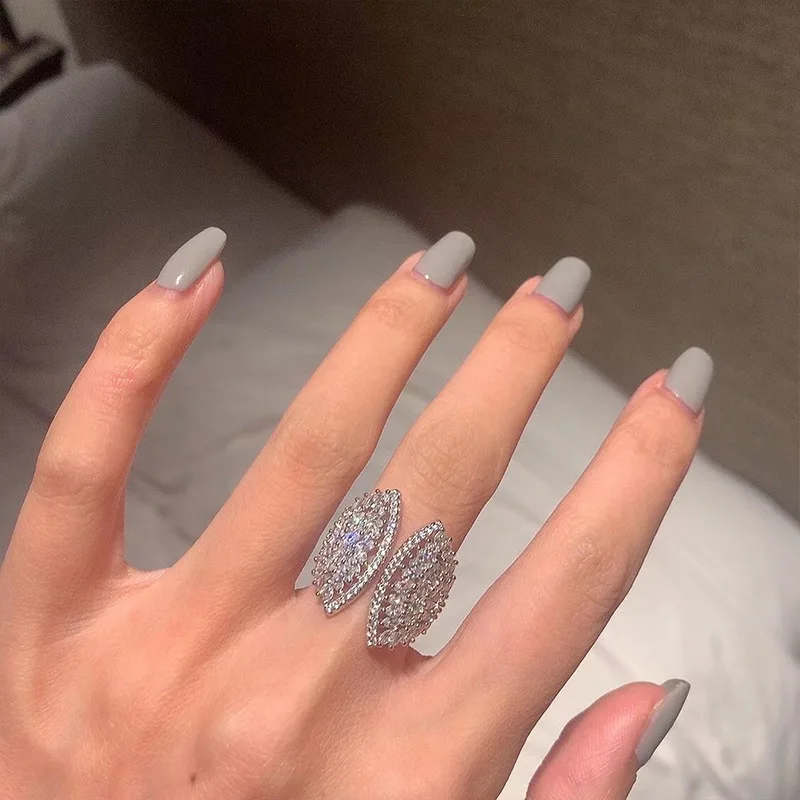 Silver Rings Silver Ring Wedding Rings Fan-shaped Lab Diamond Finger Ring 925 Sterling Silver Party Wedding band Rings For Women Bridal Promise Engagement Jewelry Gift