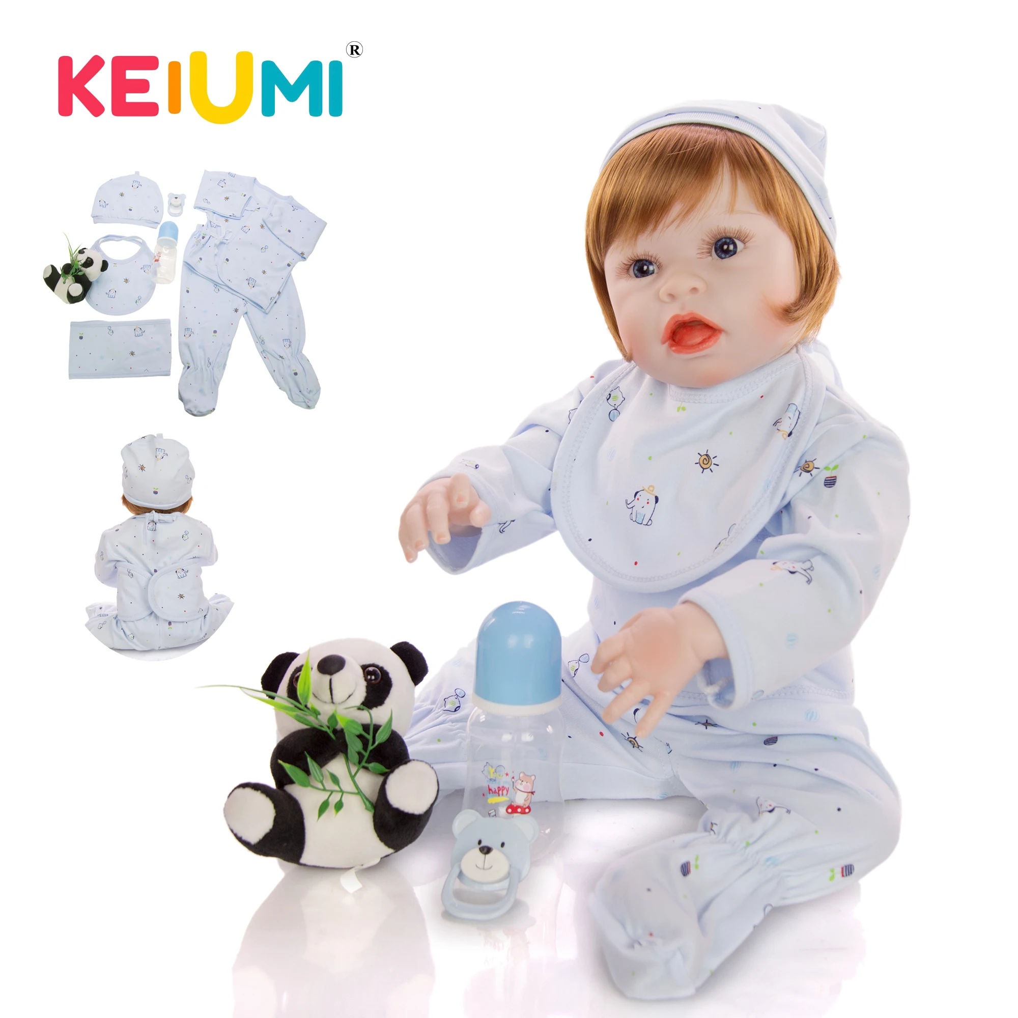 KEIUMI новый дизайн 23 дюйма Reborn Baby Menino полностью силиконовый виниловый корпус