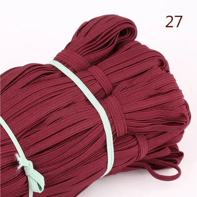 30 м 6 мм Красочные высокоэластичные эластичные ленты канатная Резиновая лента линия спандекс лента шитье из кружева отделка поясная лента аксессуары для одежды - Цвет: 27 Wine red