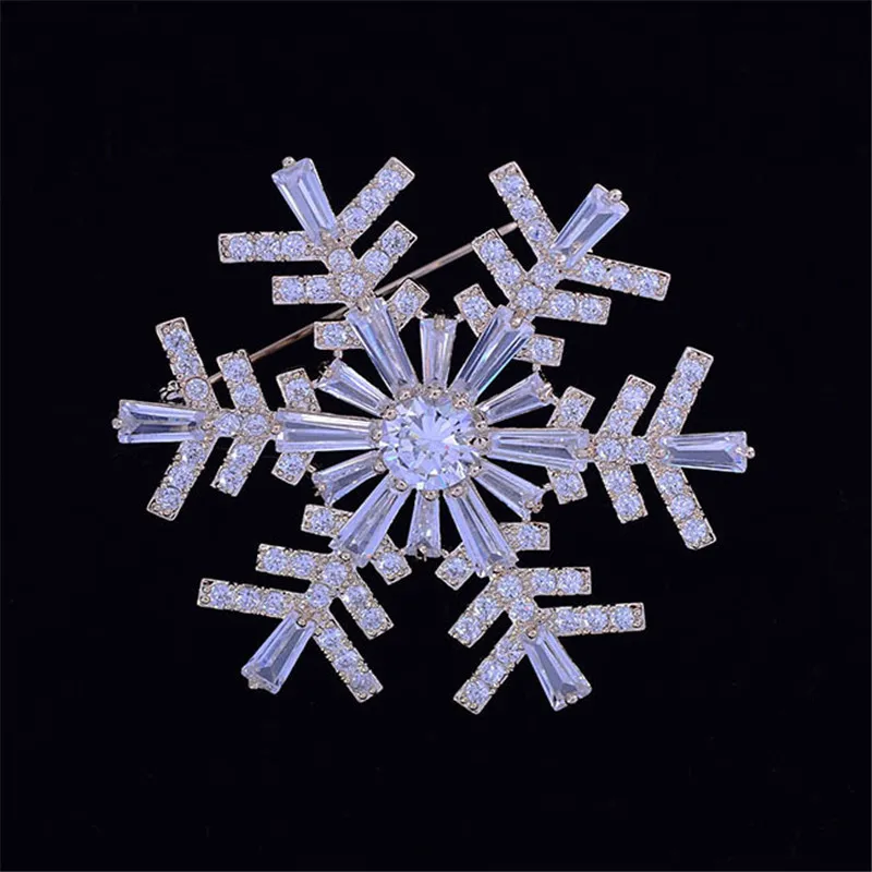 Роскошная циркониевая Снежинка стразы брошь для мужского костюма элегантные