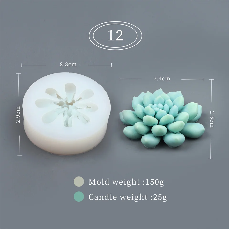 Succulent & Eucalyptus Silicone Mold for 3D DIY Aromatherapy and Crafting