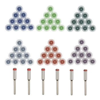 

GTBL 60Pcs 1 Inch Bristle Disc Kit with 6 Mandrels for Rotating Tools,Detailing Wheel for Cleaning and Polishing