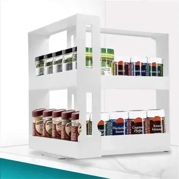 

Multi-Function Rotating Storage Rack Kitchen Spice Organizer Rack Slide Kitchen Cabinet Cupboard Organizer Spice Storage Shelf