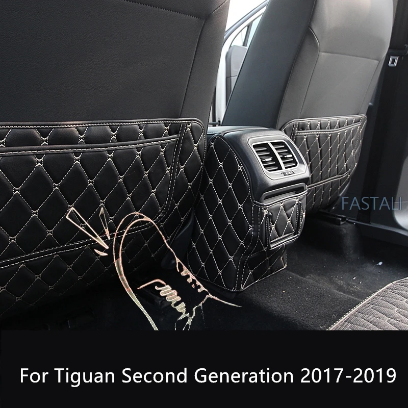 Для Tiguan второго поколения- автокресла спинка анти-кик коврик кожа Анти Грязный коврик защита спинки сиденья автомобиля Стайлинг