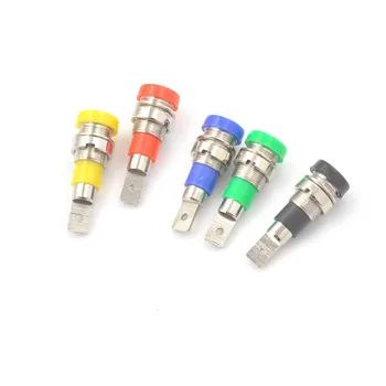 

New 5Pcs Brass 4mm Banana Plugs Female 30-60VDC Jack Socket Plug Wire Connector 5 Colors