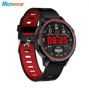 

Microwear L8 Full Touch Screen ECG+PPG O2 Monitor IP68 Sports Mode bluetooth Music Control Weather Smart Watch Fitness Men Women
