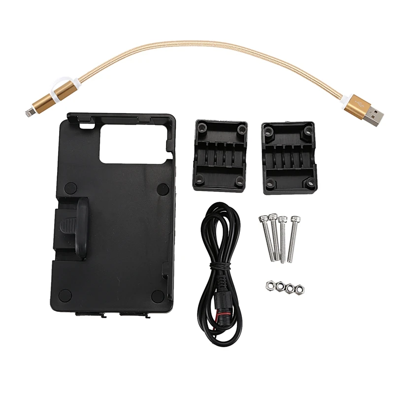 

Motorcycle Navigation Bracket ABS, Mobile Phone Usb Charging Black Mount for Bmw R1200Gs F800Gs Adv F700Gs R1250Gs Crf 1000L F75
