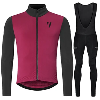 Ropa hombre invierno,, зимний теплый флисовый комплект с длинным рукавом, одежда для велоспорта, зимний велотренажер pro team, комплект для велоспорта - Цвет: Set  01