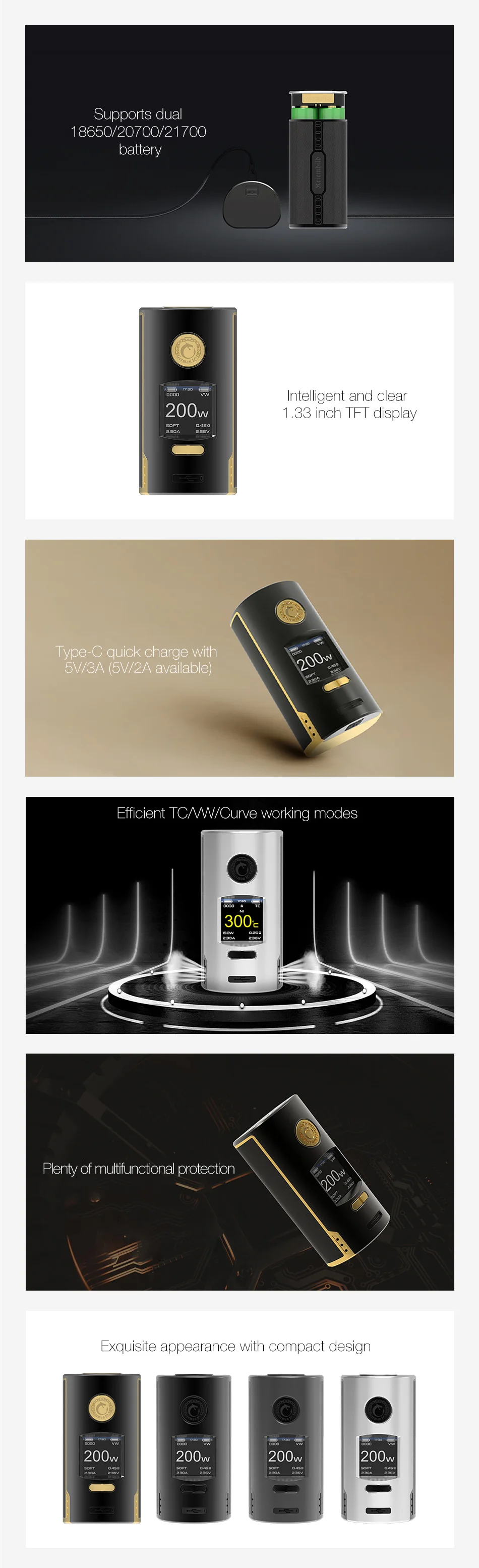 Vapefly Kriemhild 200W TC Box Mod