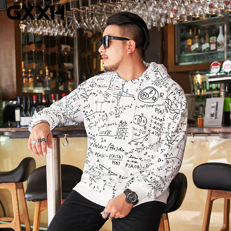 Новые осенние мужские толстовки GXXH Большие размеры 5XL 6XL 7xl Граффити стиль печатный мужской над размером d Большой Высокий толстовка с капюшоном