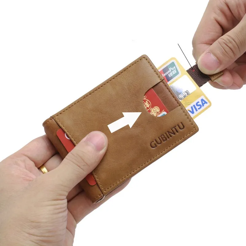 

Minimalist Wallets Men Compact Ultra-thin Genuine Leather Wallet Card Holder Male Coin Pocket Purse Men's Leather Vintage Wallet