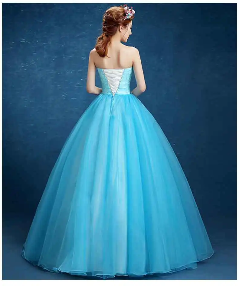 Пышное голубое праздничное платье с открытыми плечами, кружевная Апликация, дебютантка, выпускное торжественное платье, милое платье на 16 лет, 15 лет