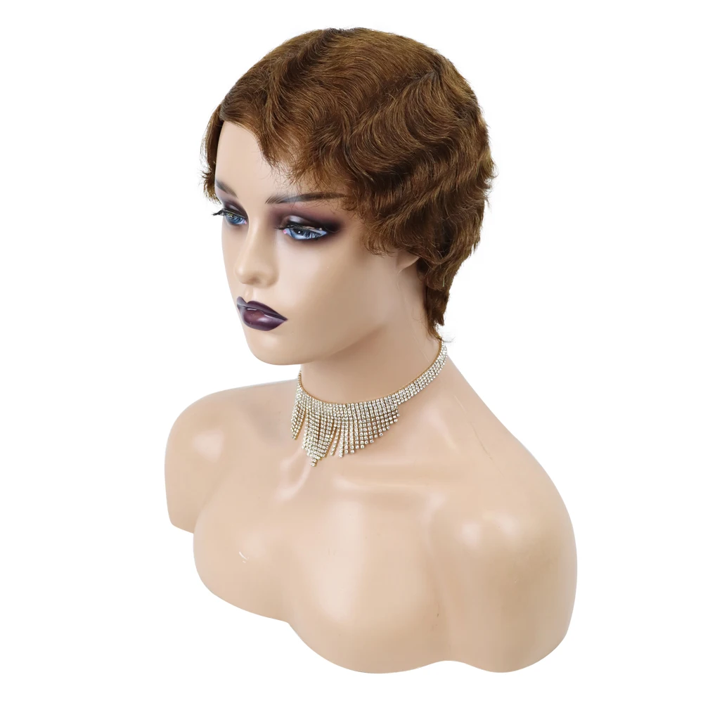 Parte do laço curto perucas pixie corte