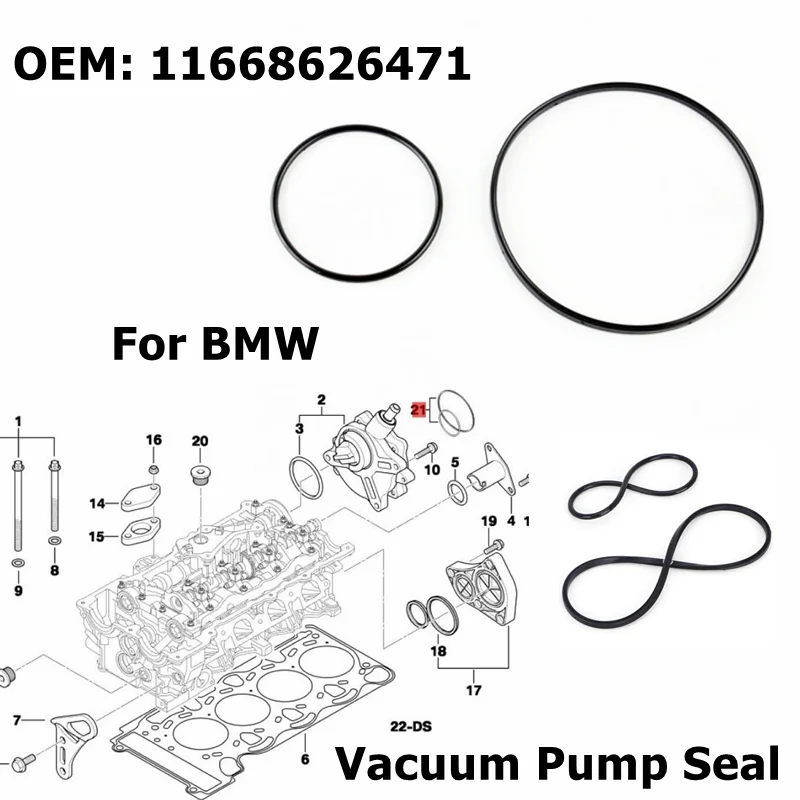 11668626471 Black Rubber Vacuum Pump Seal Kit Fit For Bmw V8 E46 E65