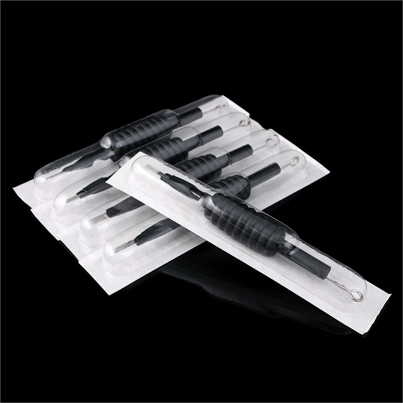 10PCS New Black Disposable Tattoo Tubes Assorted Sterilized Mixed Tattoo Needles Silicone Handle Tattoo tool pigment
