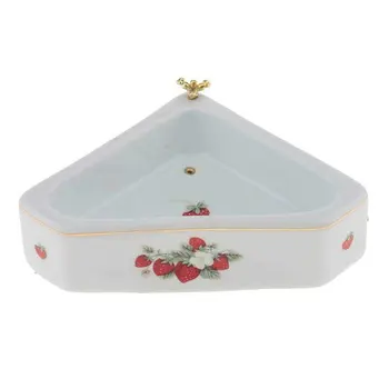 

Luxury Dollhouse Miniature Ceramic Bathroom Strawberry Washing Basin Suitable for Your 1/12 Dolls House Decoration
