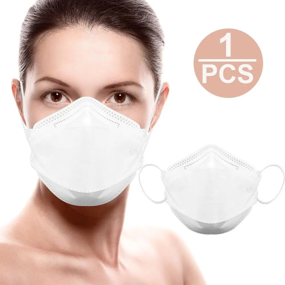 

1pcs 3 Layers Disposable Face Masks With Elastic Ear Loop Dental Cosmetic Dust Proof Face Mask KN95 Adult Mask