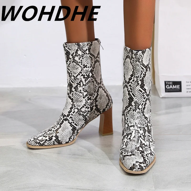 Женские современные ботинки WOHDHE популярные Крутые из искусственной кожи с