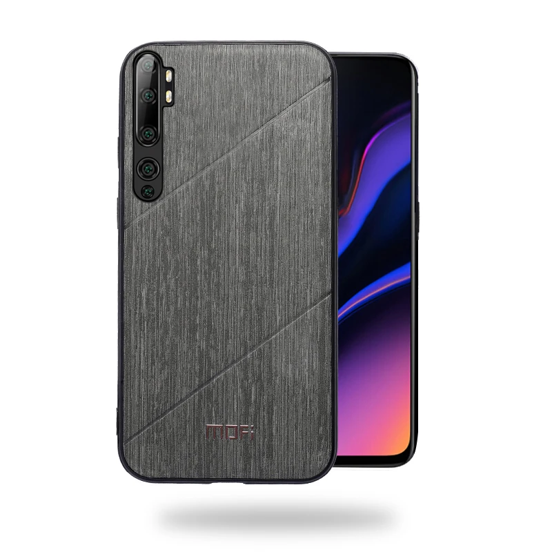MOFi для xiaomi Mi Note 10 чехол для xiaomi cc9 pro global противоударный pu кожаный Силиконовый противоударный корпус capas - Цвет: black