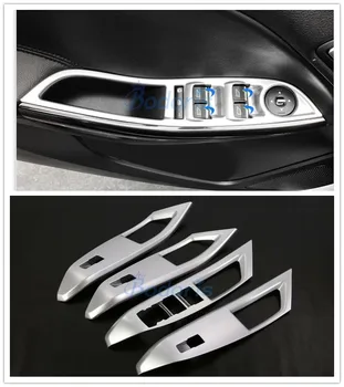 

For Ford Focus 2019 2020 ST-Line Windows Lift Switch Button Sticker Door Armrest Protector Cover Chrome Car Styling Accessories