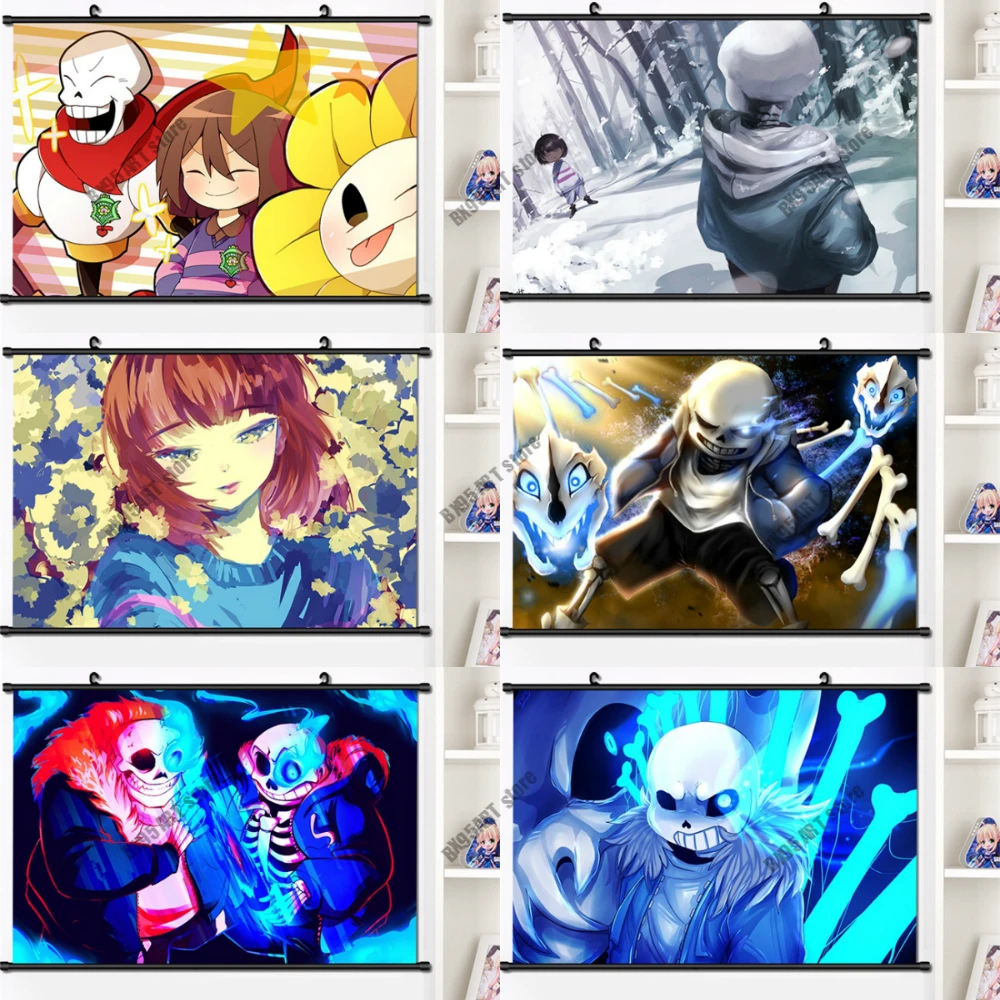 Anime Game Canvas Painting Undertale Sans Frisk Flowey Chara Posters And Prints Wall Art Pictures Living Nordic Room Decoration Painting Calligraphy Aliexpress