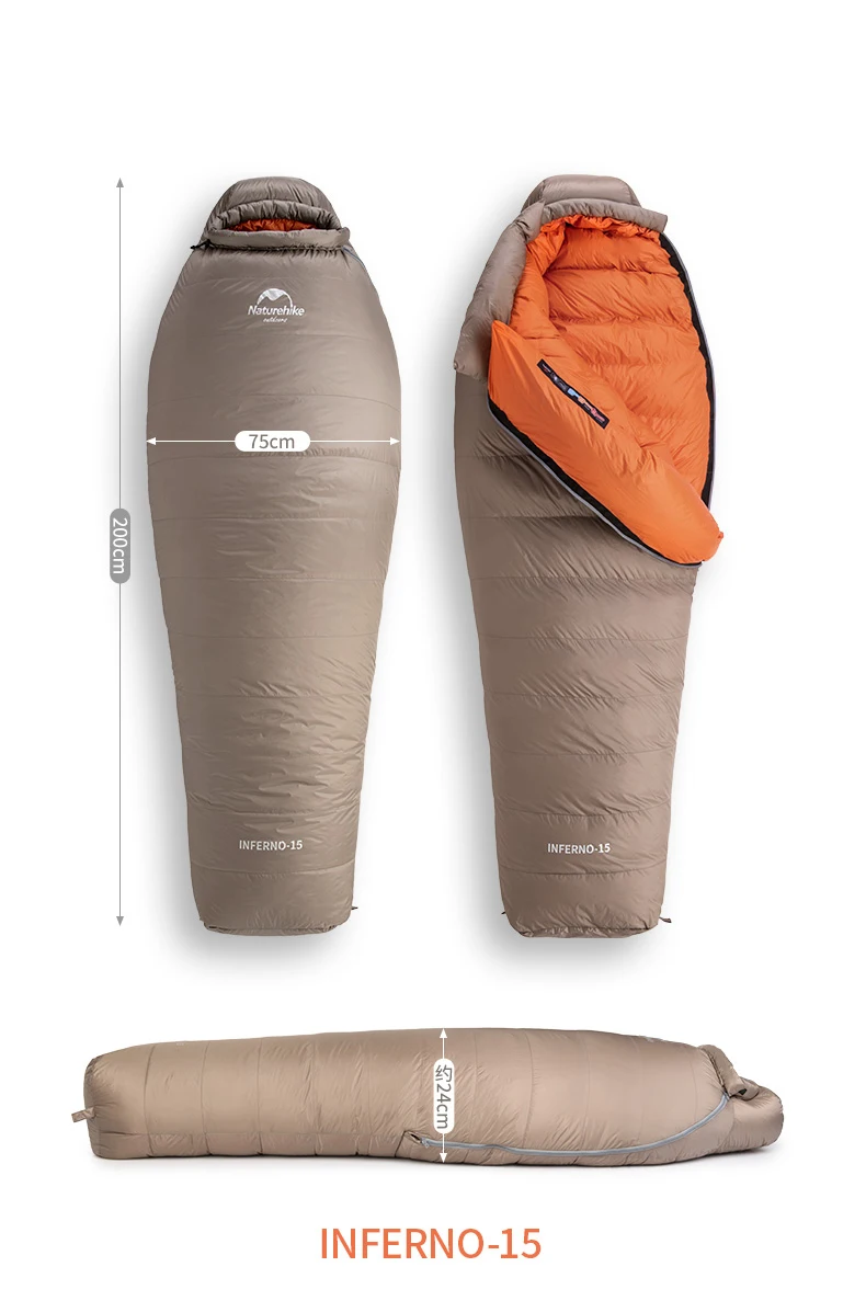 Naturehike,, спальный мешок с гусиным пухом, зимний, теплый, для взрослых, ветрозащитный, водонепроницаемый, для кемпинга, пешего туризма