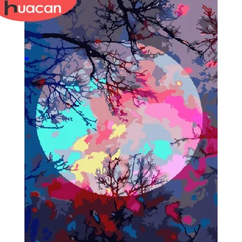 

HUACAN Paint By Number Landscape Drawing On Canvas HandPainted Painting Art Gift DIY Pictures By Number Moon Kits Home Decor