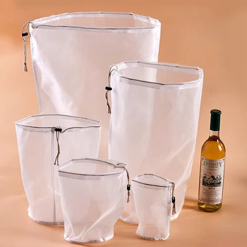 

4 Sizes Nut Milk Bag Commercial Grade Fine Mesh Nylon Tea Strainer Bags Cheesecloth Cold Brew Coffee Filter Reusable Fruit Juice
