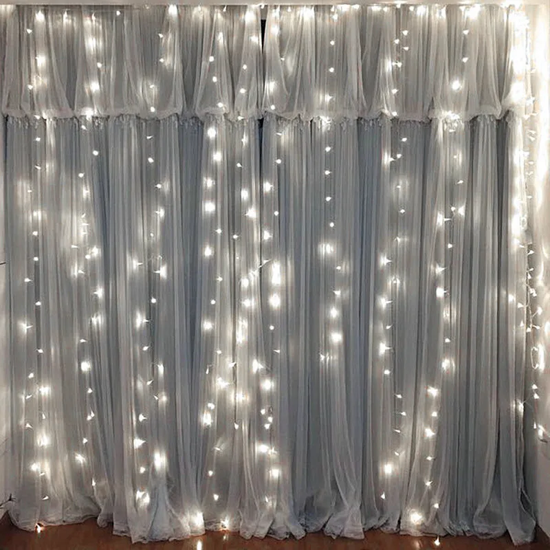 Decoração de Luz Decoração para Casa Decoração do Feriado Novo Quarto Cortina Luz Icicle String Natal Casamento Ano 2022 Led 4 Luzes e Iluminação