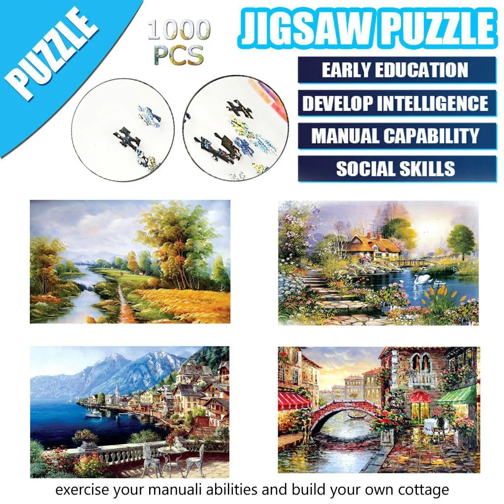 Пазлы для взрослых 1000 штук большая игра-головоломка интересные игрушки