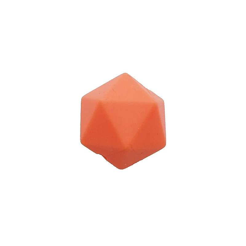 Chenkai 100 шт 14 мм Силиконовые icosahedron Прорезыватель для зубов детские Геометрическая бусина для DIY Детский Прорезыватель ожерелье или браслет аксессуары - Цвет: Salmon Orange