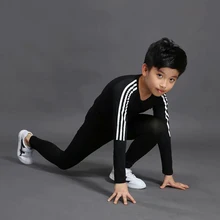 Зимнее детское термобелье из флиса детская одежда однотонное Полосатое нижнее белье Лидер продаж; Новинка