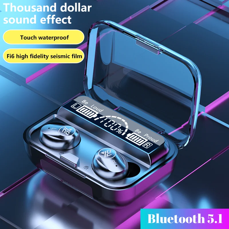 Наушники-вкладыши Tws Bluetooth 5 1 наушники Беспроводной с 2000 мА/ч Мощность банк