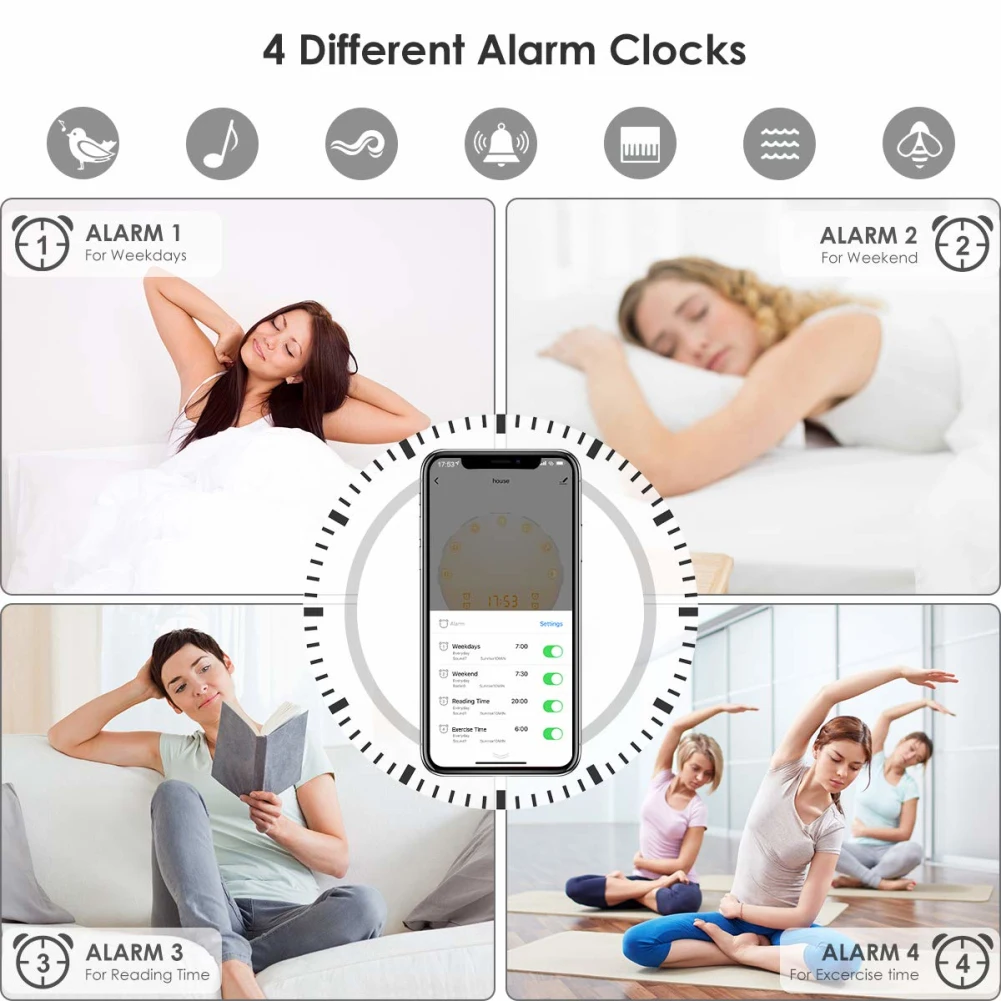 alarm clock compatible with google home