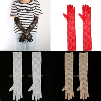 

Vintage Women's Long Lace Opera Gloves Accessories for Evening Party Dressing Up accessory