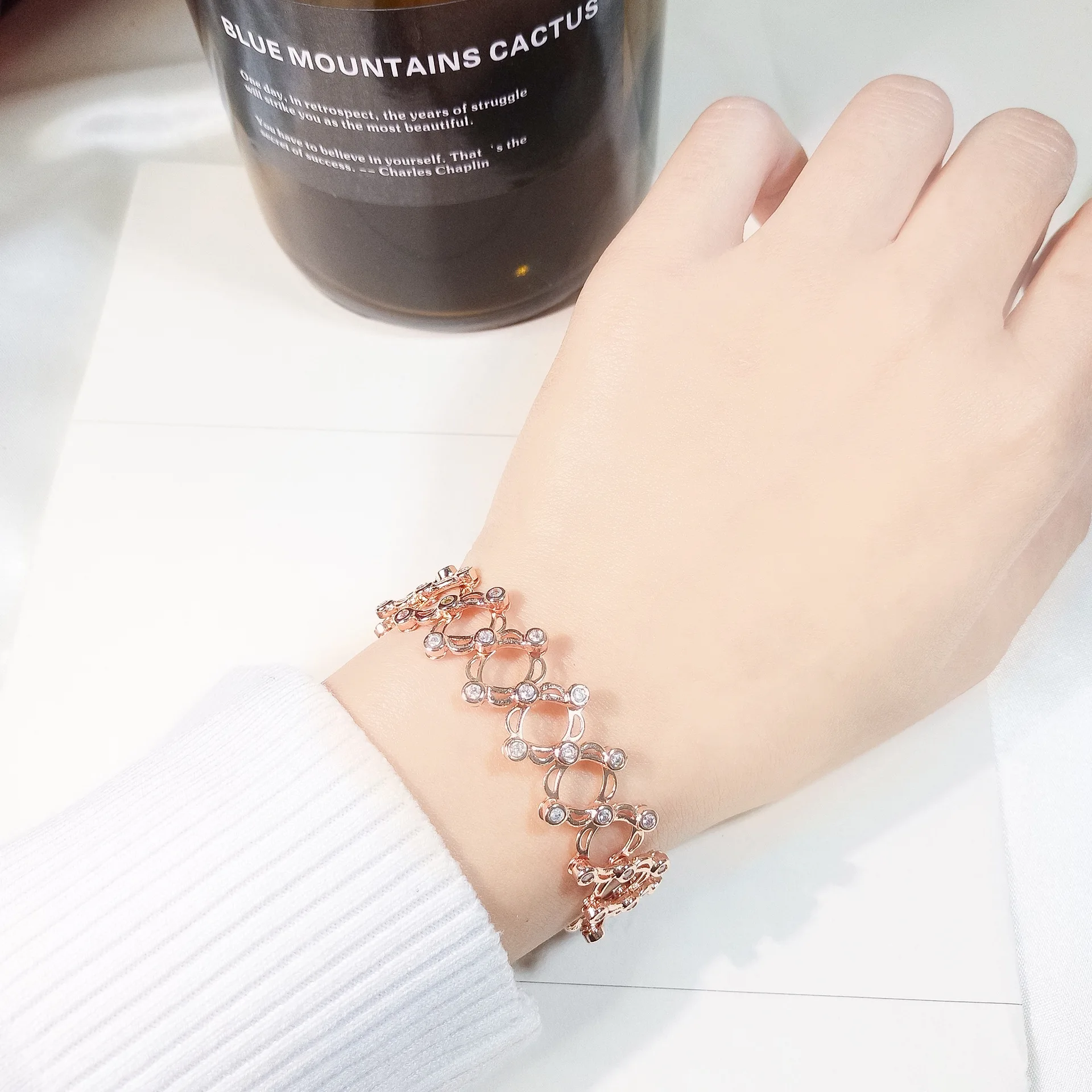 

S925 Fine Silver Extendable Ring Variable Bracelet Dual Purpose One-piece-Transformation Bracelets Douyin Celebrity Style Magic