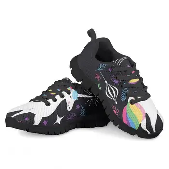 

HYCOOL Rainbow Unicorn Print Flat Shoes for Men Spring Autumn Walking Running Footwear Teen Boys Air Mesh Lace up Sneakers 2020