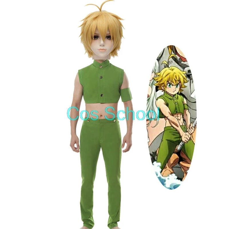 Cos School Meliodas, парики The Seven Deadly Sins, Meliodas, костюмы для косплея, драконов, грех гнева, одежда, аниме костюмы на Хэллоуин