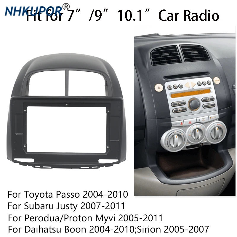 2 Din радиоприемник 10 1 дюйма для Toyota Passo Daihatsu Boon Sirion Subaru Justy Perodua Myvi рамка обшивка