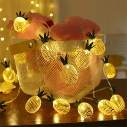 Thrisdar 5 м 20 светодиодный Сказочный светодиодный светильник в виде ананаса, 220 В, металлический фруктовый Рождественский Сказочный