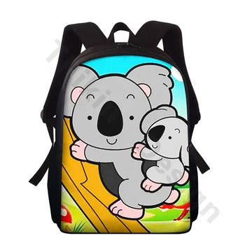 

THIKIN Kawaii Cartoon Koala Print School Bags for Teen Girls Chidlren Schoolbag Mini Backpacks Polyester 15inch Mochila Custom