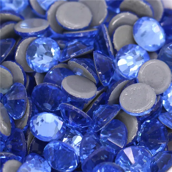10Lt.sapphire 1440 шт. блестящие 39 цветной горный хрусталь стразы с плоской задней частью Стразы горячего крепления Стекло кристаллы резные декоративные элементы для мебели для одежды DIY SS6-SS30 - Цвет: 10Lt.sapphire